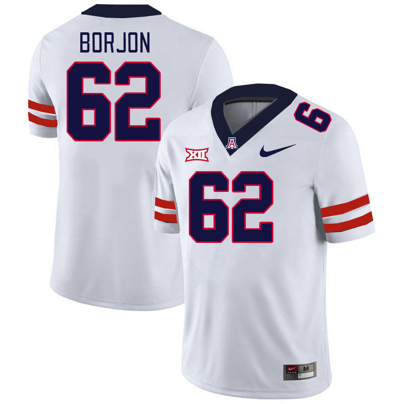 Men #62 Joseph Borjon Arizona Wildcats Big 12 Conference College Football Jerseys Stitched-White